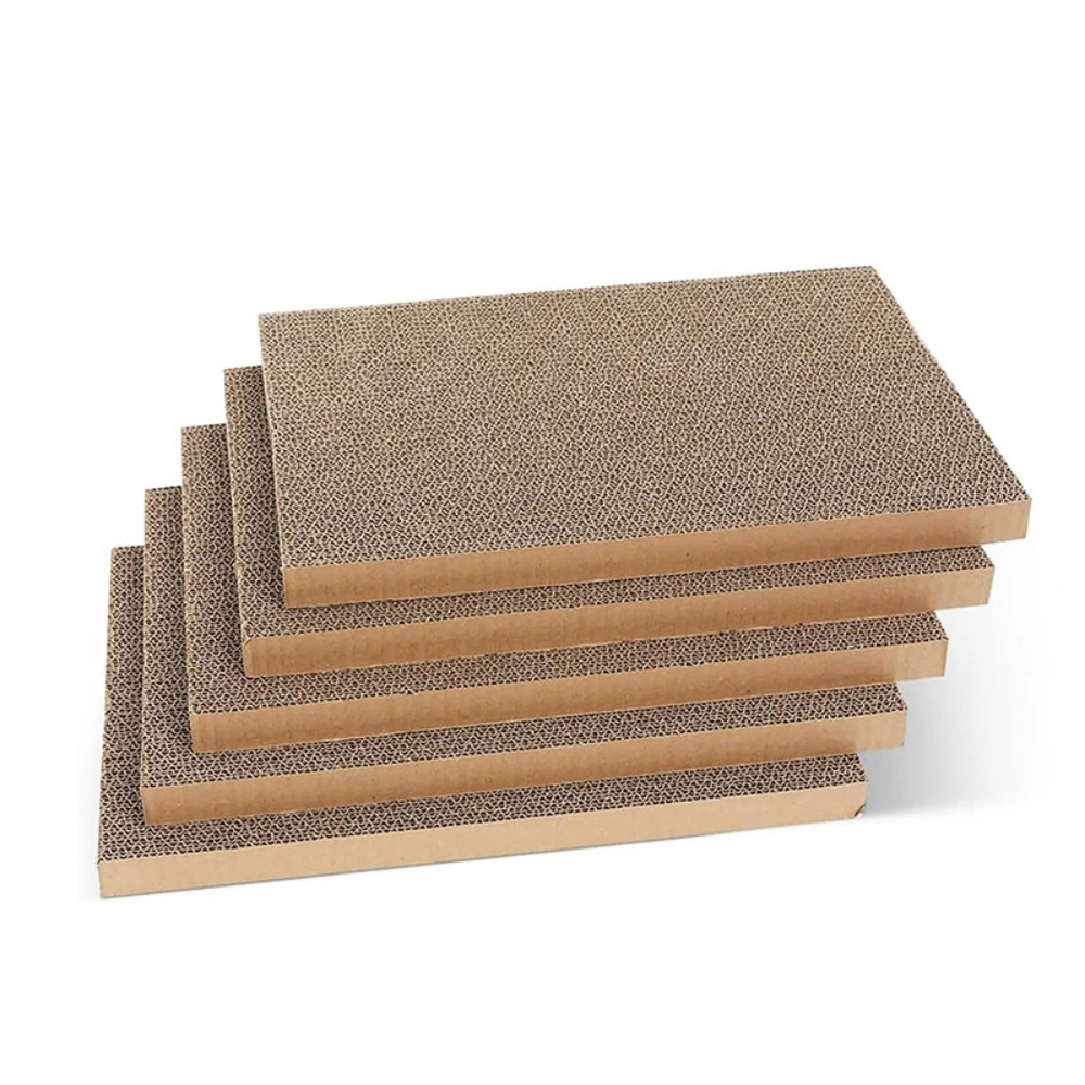 5 Pack Reversible Cat Scratching Board Corrugated Cardboard Scratch Pad Bed for Indoor Cats Kittens view 5