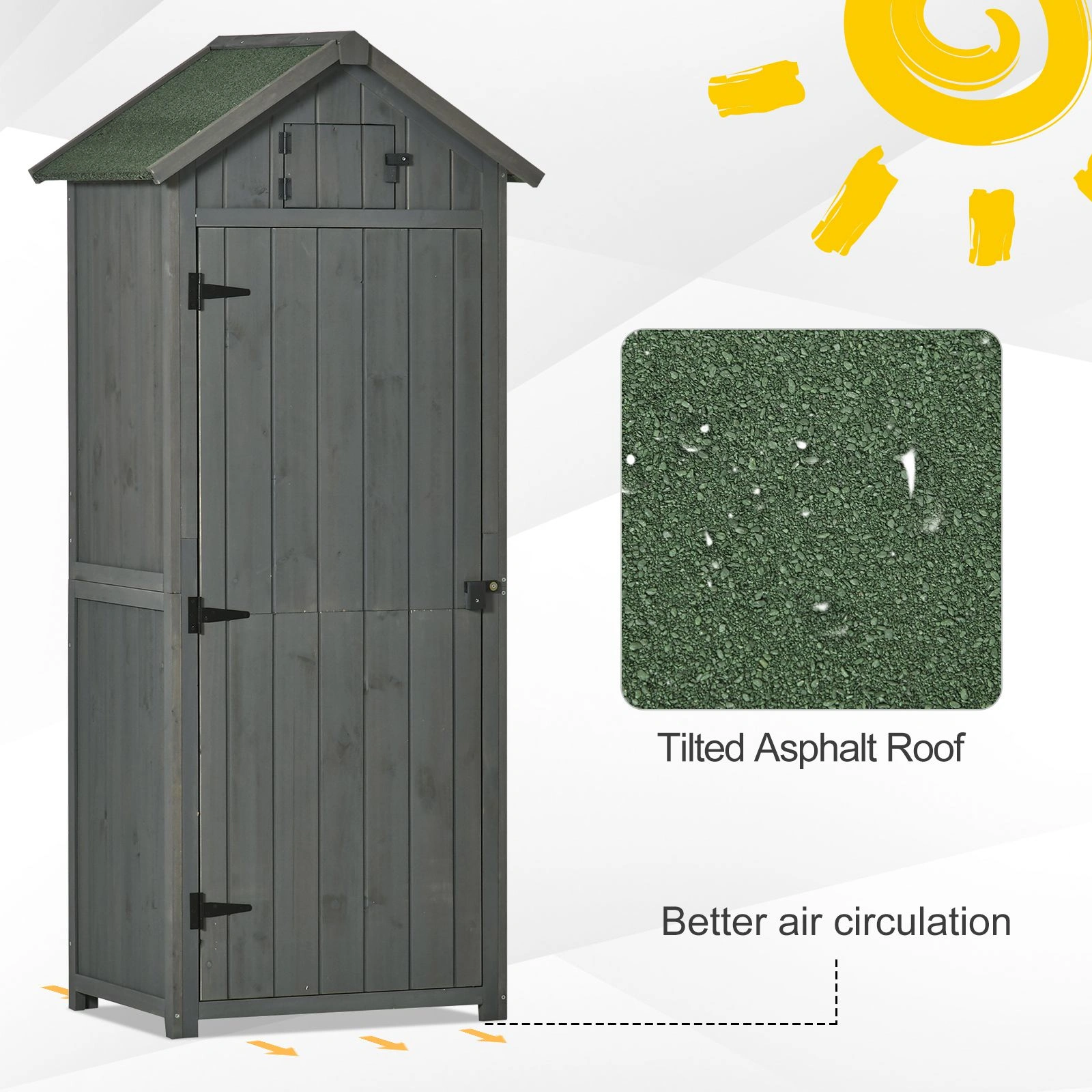 Outdoor Storage Shed - Waterproof Garden Shed with Lockable Door, Heavy-Duty Resin Construction view 2