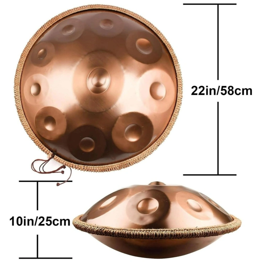 10 Note Handpan Drum Gold Solid Color Steel Tongue Drum Percussion Instrument view 4