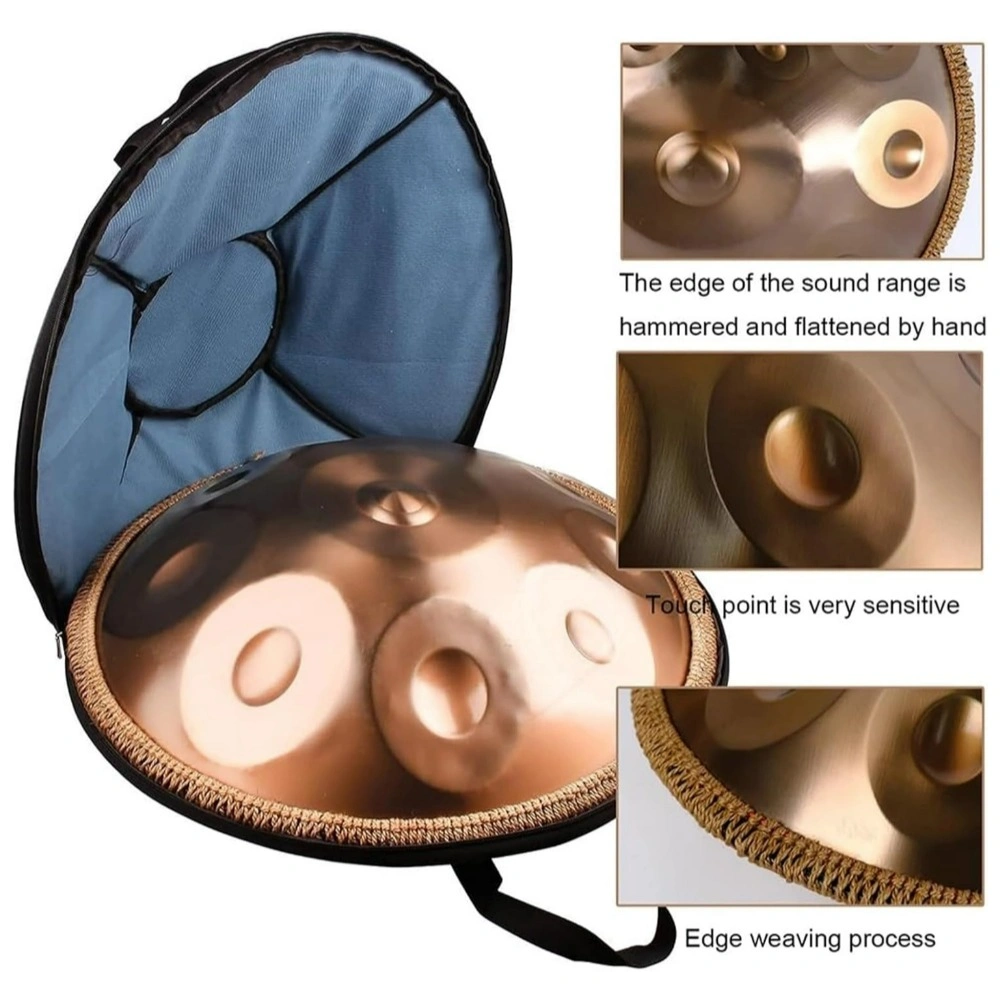 10 Note Handpan Drum Gold Solid Color Steel Tongue Drum Percussion Instrument view 5