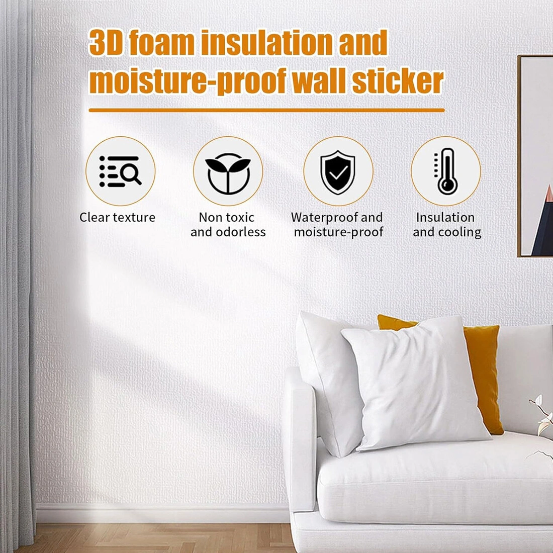10M Thermal Insulation Wallpaper Self Adhesive Wall Sticker Linen Plain Room Divider Heat Reflective view 2