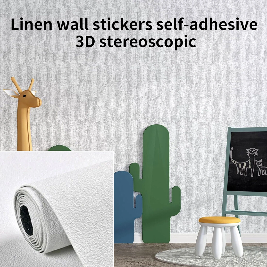 10M Thermal Insulation Wallpaper Self Adhesive Wall Sticker Linen Plain Room Divider Heat Reflective view 5