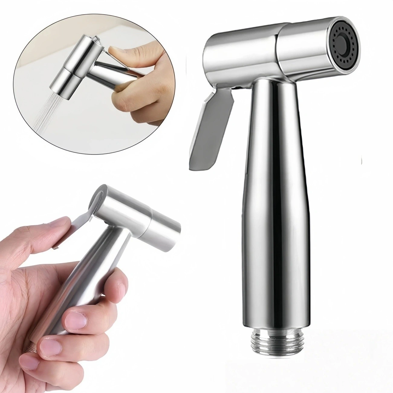 Handheld Bidet Sprayer, Shattaf Toilet Bidet with Hose, Bathroom Cleaner Spray Gun & Shower Head Accessory view 2