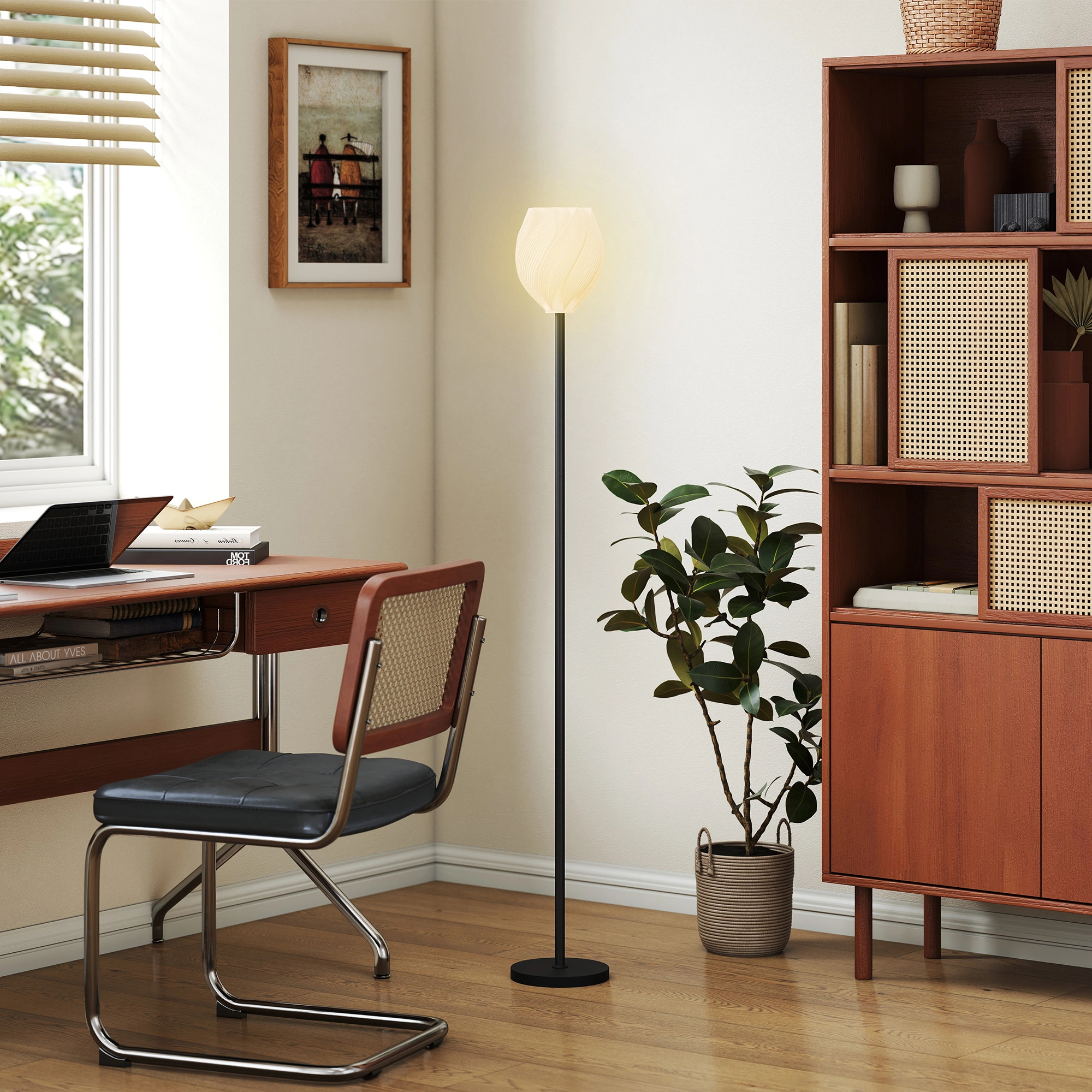 Modern Floor Lamp with Arc Design | Tall Standing Lamp for Living Room, Bedroom, Read Corner view 5