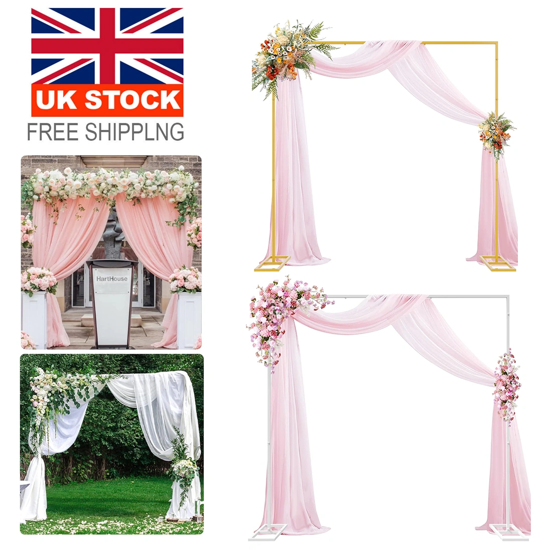3x3m Pipe and Drape Stand Backdrop Support System Wedding Arch Flower Rack Party Display