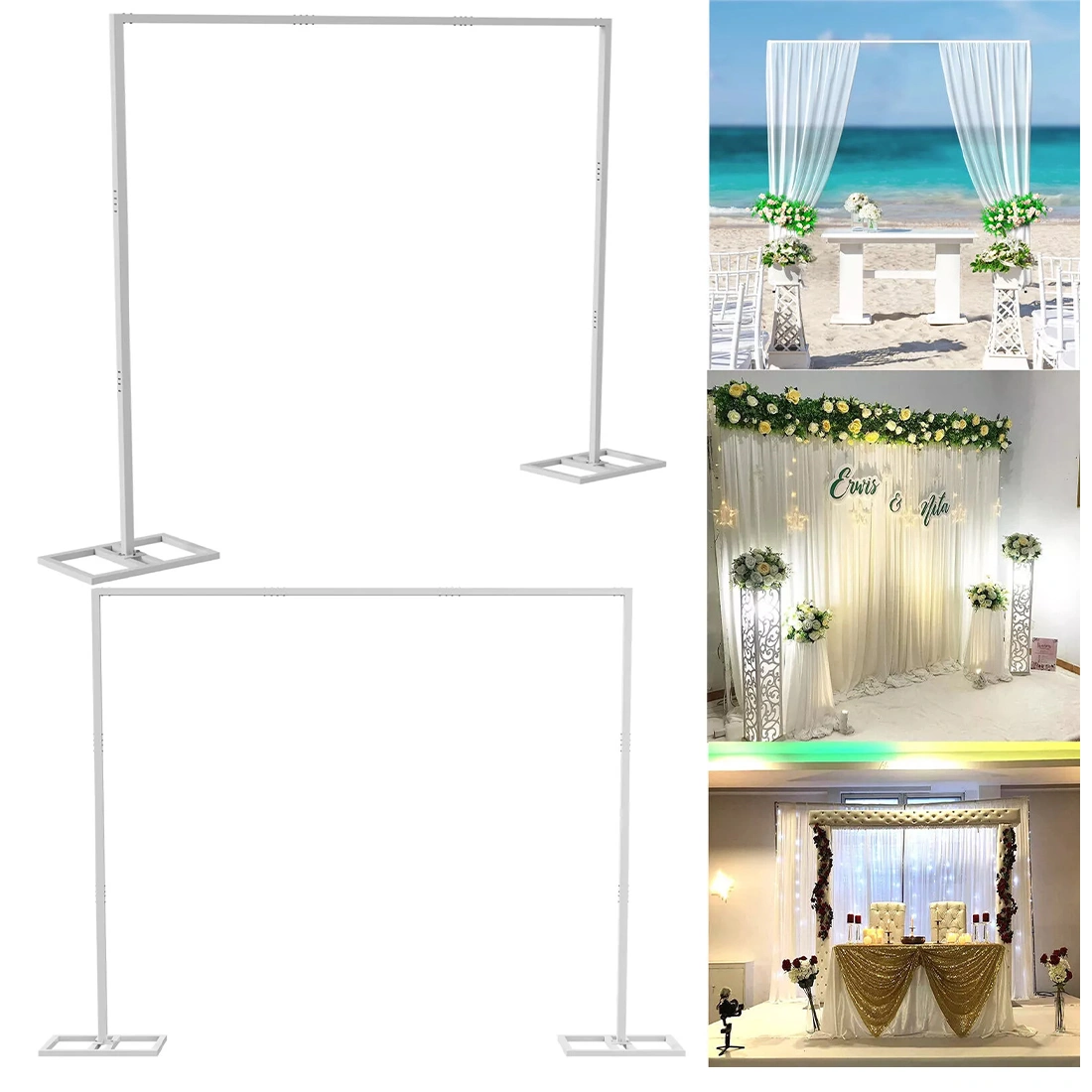 3x3m Pipe and Drape Stand Backdrop Support System Wedding Arch Flower Rack Party Display view 5