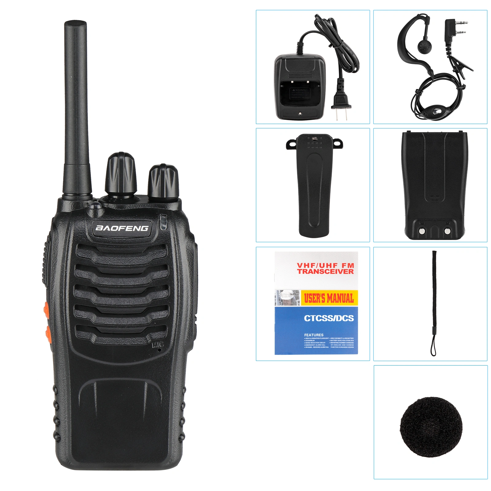 BF-88E 1500mAh Ultra-long Standby Walkie-talkie EU Standard Black view 28