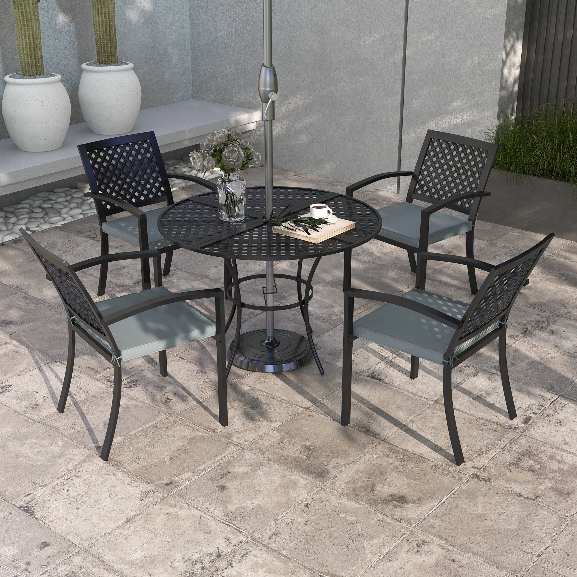 Outdoor Rocking Chair for Garden Patio - Resin Wicker Rocker Chair All-Weather Seating