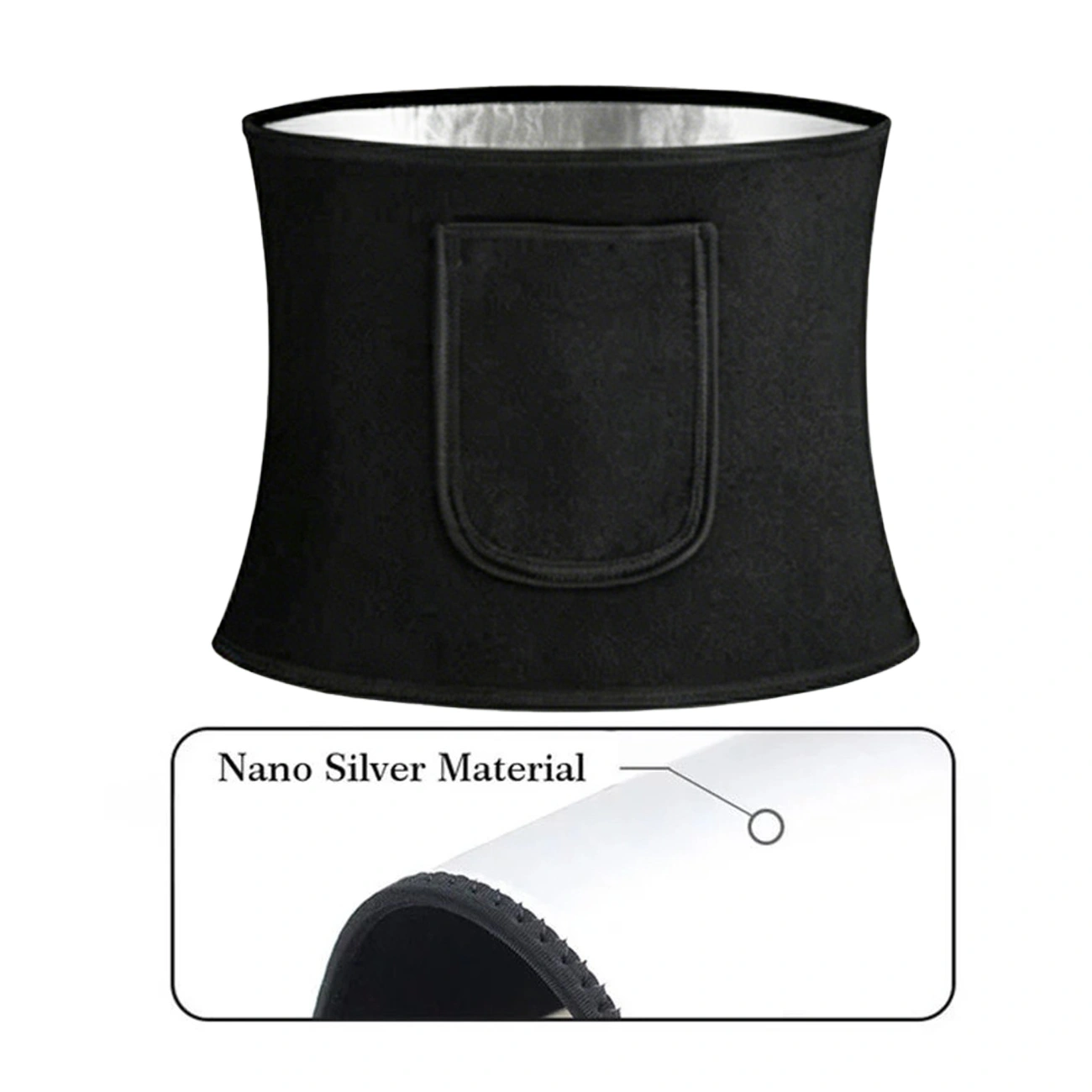 Waist Trimmer Belt Body Shaper Weight Loss Girdle Waist Trainer w/ Phone Pocket Black-Silver US Logistics only For USPS.TK/TMEU only For self-pickup