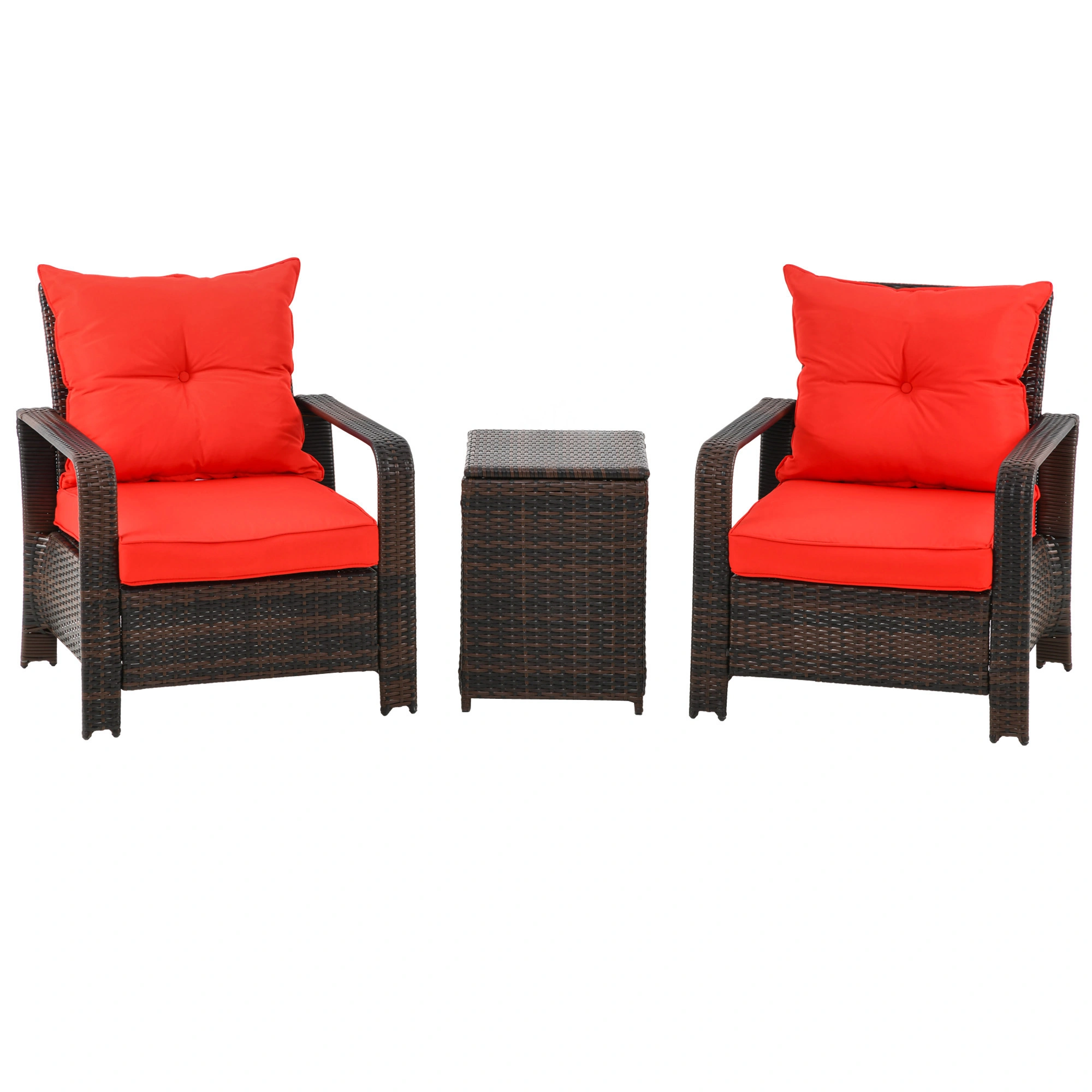 Outdoor Patio Furniture Set 5-Piece Wicker Garden Seating Collection Weather-Resistant Rattan Sofa with Coffee Table view 2