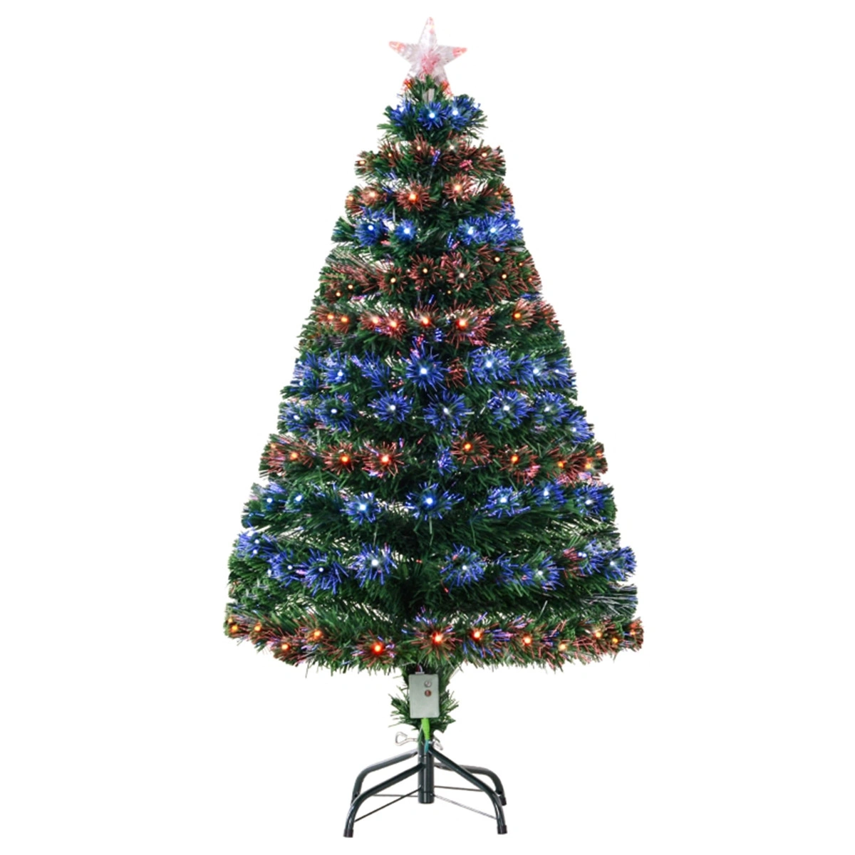 4 ft Christmas Tree - Pre-Lit Artificial Christmas Tree with LED Lights, Full Dense Pine Style for Indoor Home Holiday Decor, 4 Feet