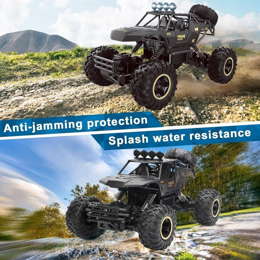 2025 1:12 Rock Crawler RC Truck 4WD Rechargeable Off Road Vehicle Metal Shell LED Headlights Remote Control view 3