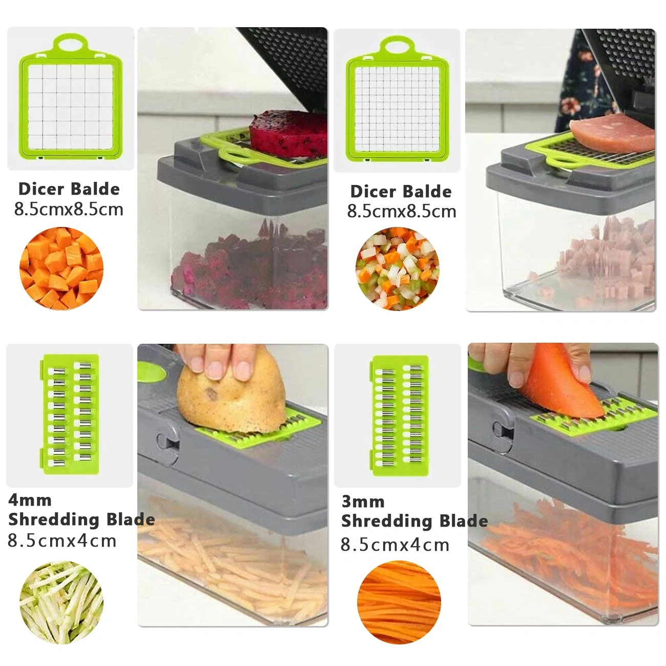 15-in-1 Vegetable Chopper - Fruit Onion Dicer & Food Slicer Kitchen Cutter Set view 5
