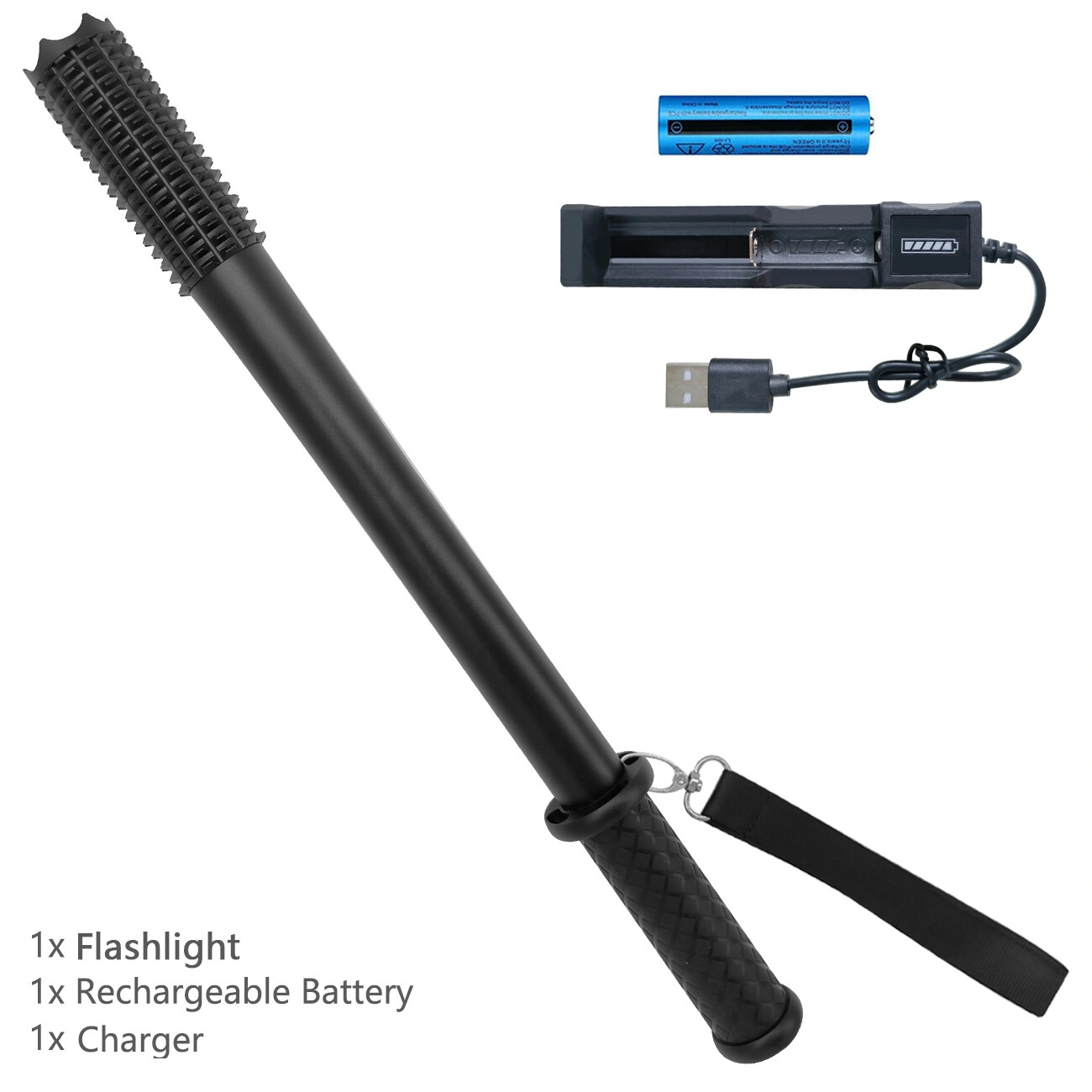 USB Rechargeable LED Flashlight, 3 Modes, Hiking Security Torch, Camping Outdoor Flashlight Set view 4
