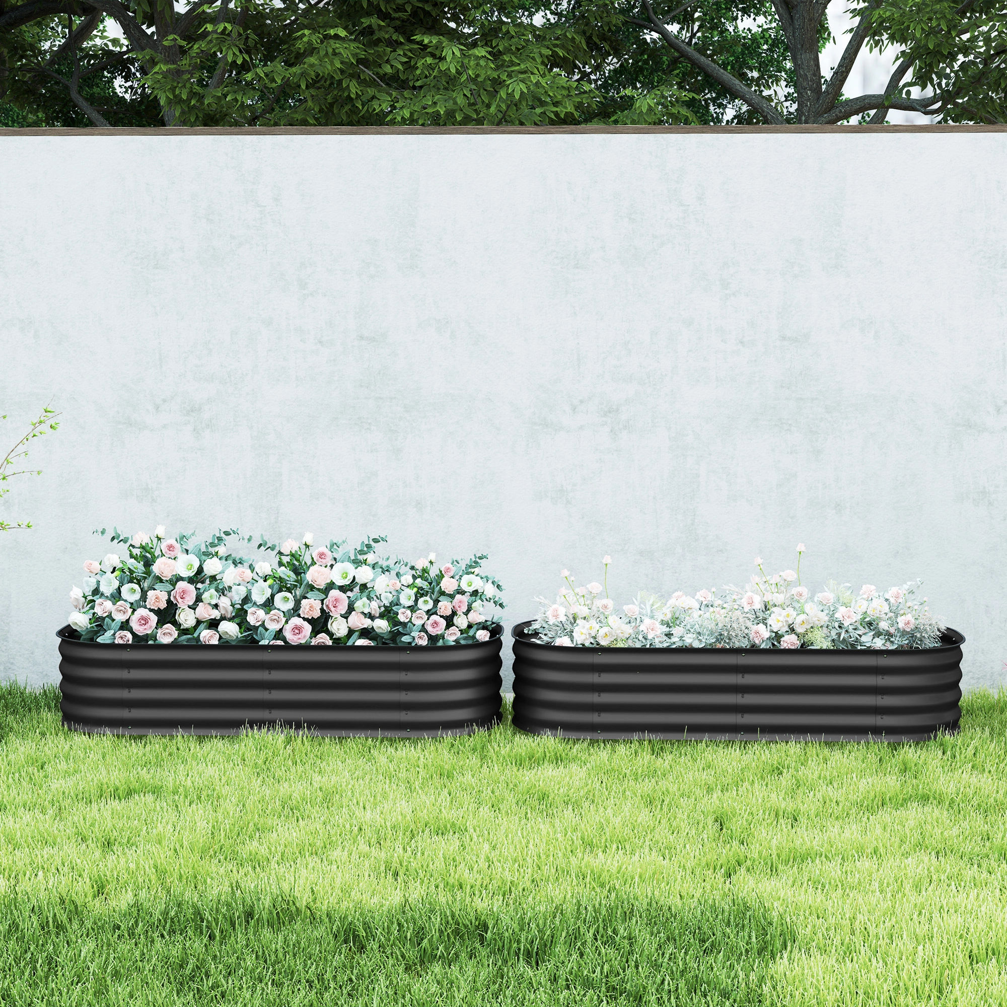 Raised Garden Bed - Metal Raised Bed Frame for Vegetables, Herbs & Flowers