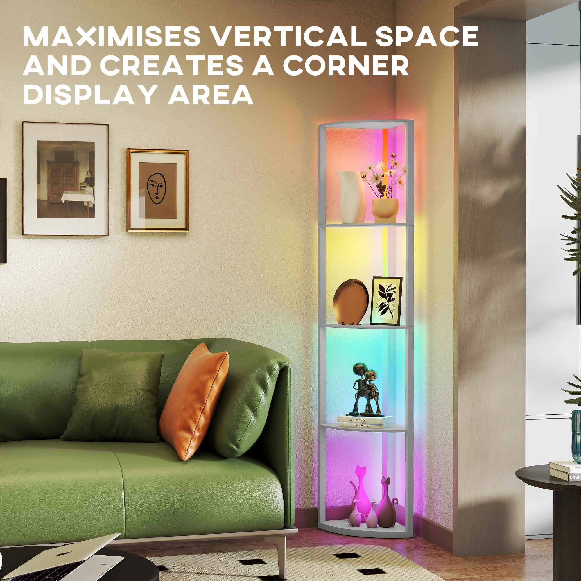 Modern Floor Lamp, Tall Standing Lamp with LED Light for Living Room, Bedroom, Office, Read Floor Lighting view 5