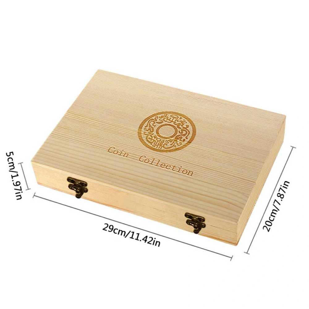 Wooden Coin Display Storage Box - 100 Pcs Capsule Cases for Collectible Coins, UK view 4