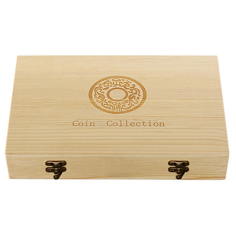 Wooden Coin Display Storage Box - 100 Pcs Capsule Cases for Collectible Coins, UK view 5