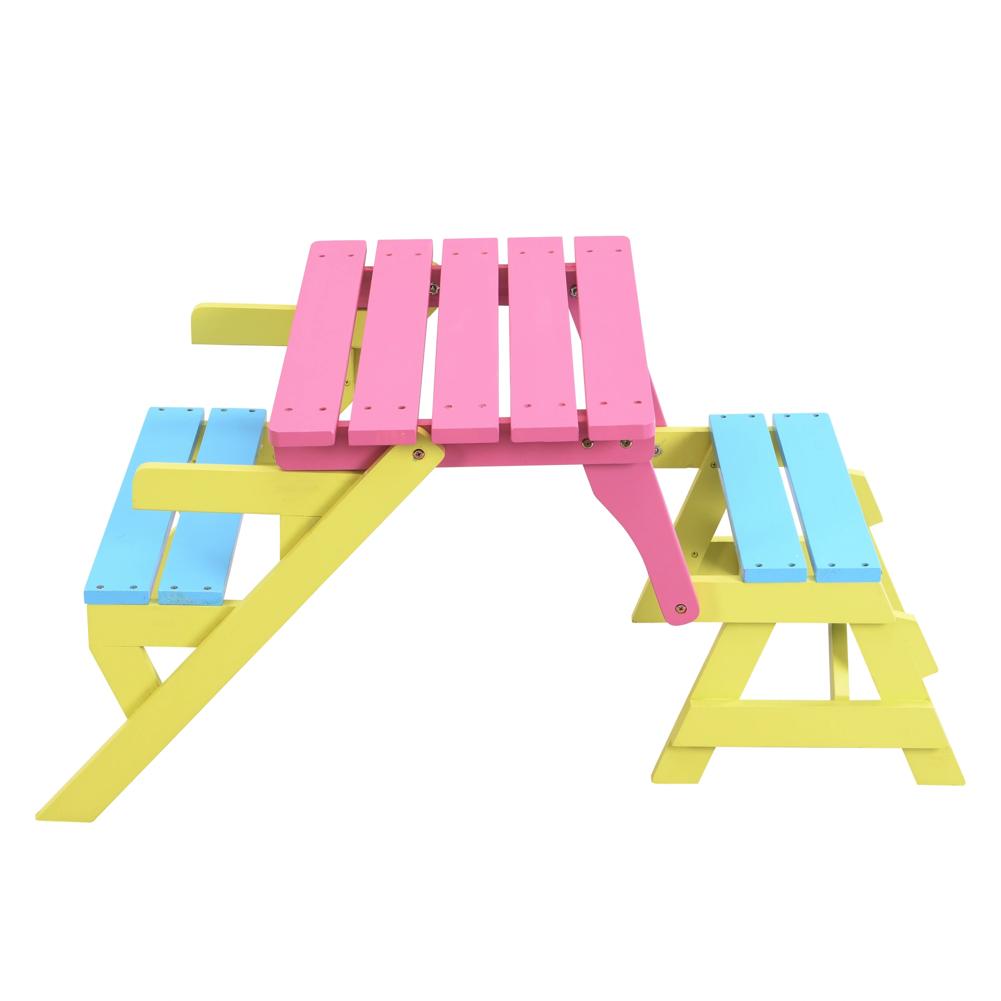 Kids Multi-Function Arm Chair Table with 2 Benches All-in-One Convertible Set view 2
