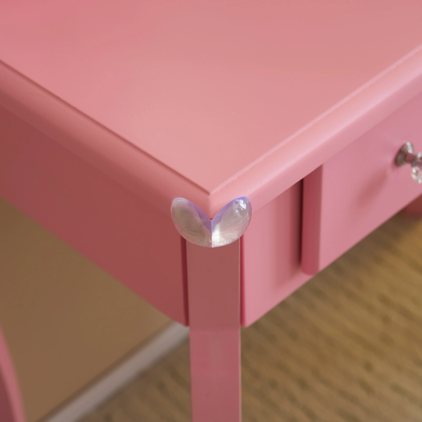 Kids Vanity Set with Mirror and Lights and Stool, 5 Storage Drawers, Pretend Play Princess Makeup Desk Dressing Table and Stool Set for Little Girls Age 3+, Macaroon Pink view 12