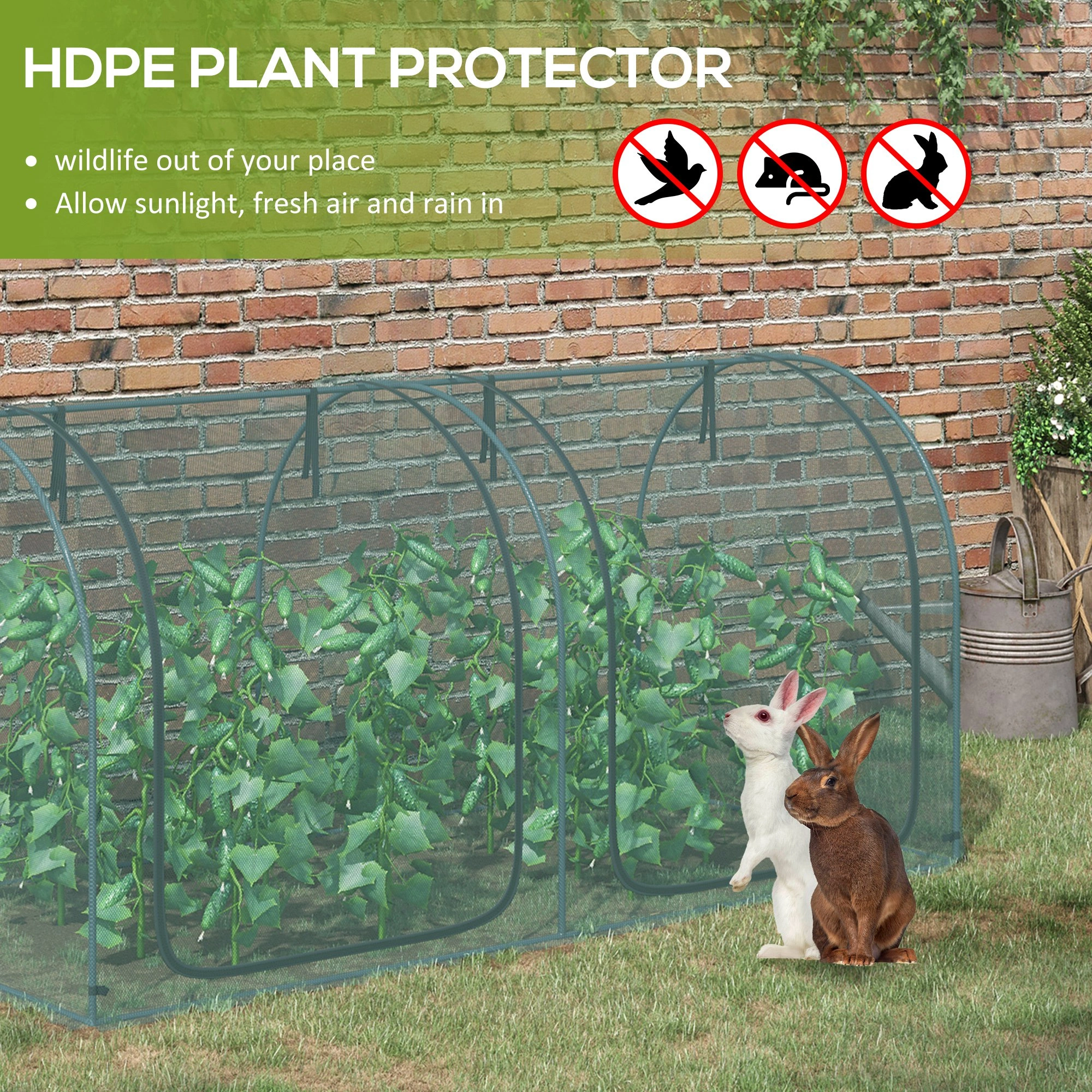 Mini Walk-in Greenhouse Crop Cage - Freestanding Plant Protection Tent with Zipper Door for Garden view 2