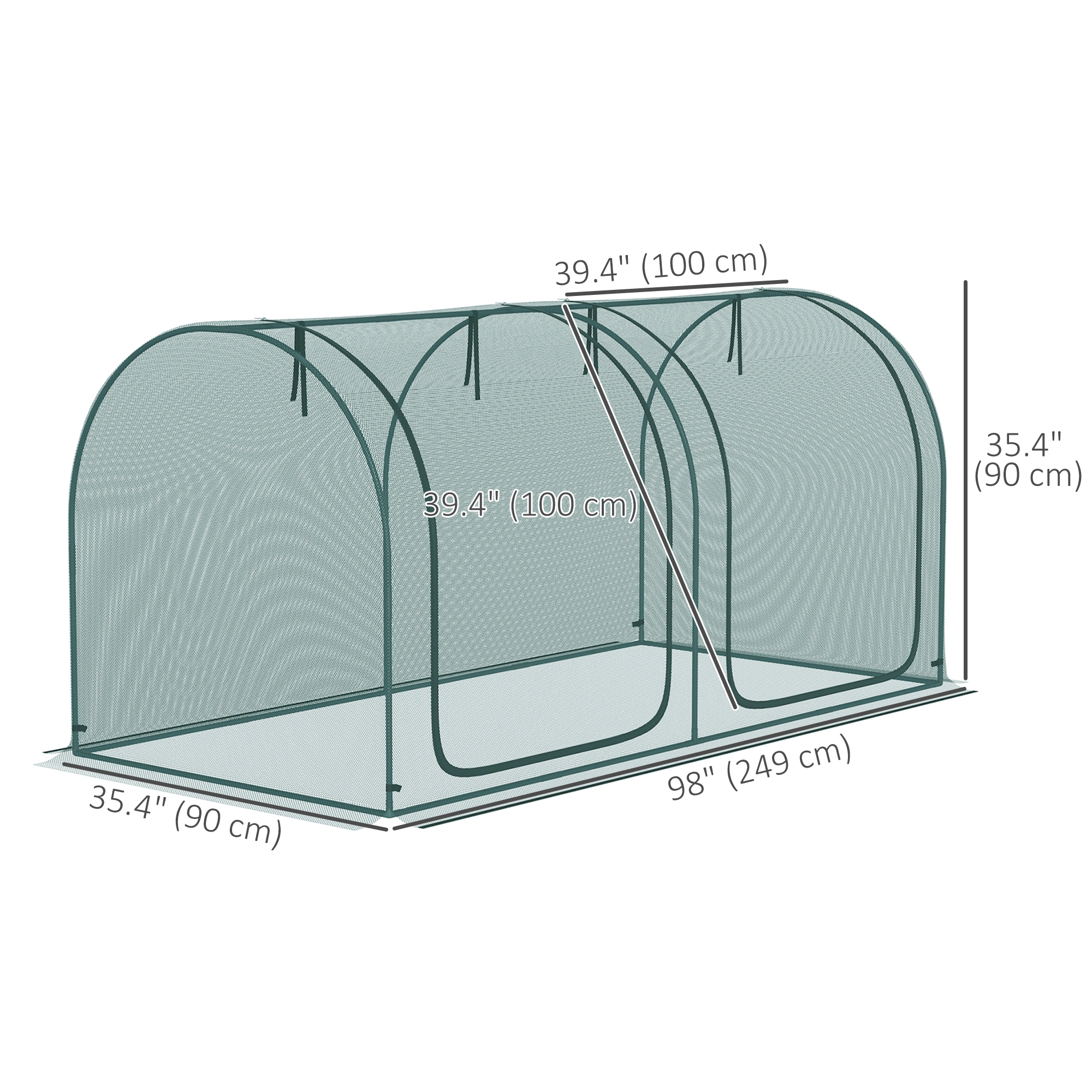 Mini Walk-in Greenhouse Crop Cage - Freestanding Plant Protection Tent with Zipper Door for Garden view 3