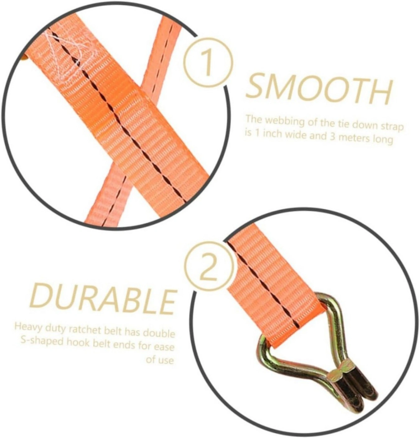 New 4x tensioning belts with ratchet and hook lashing belts tensioning belt 800kg 6m meters DE view 3