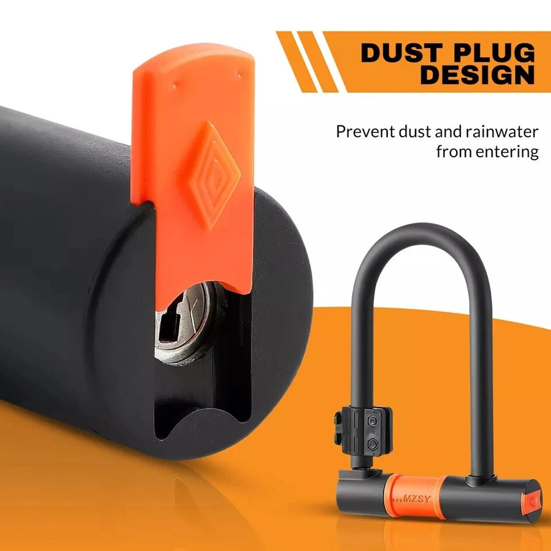 Heavy Duty U-Shaped Bike Lock Cable with 2 Keys & Wall Bracket for Bicycle Security view 4