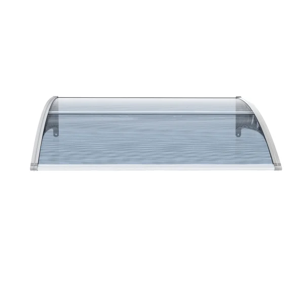 Awning for Door Entrance Window, 38x40 Inch Window Canopy Exterior, UV Rain Snow Protection for House Porch Patio Deck, Gray Bracket & Gray Blue Board view 3