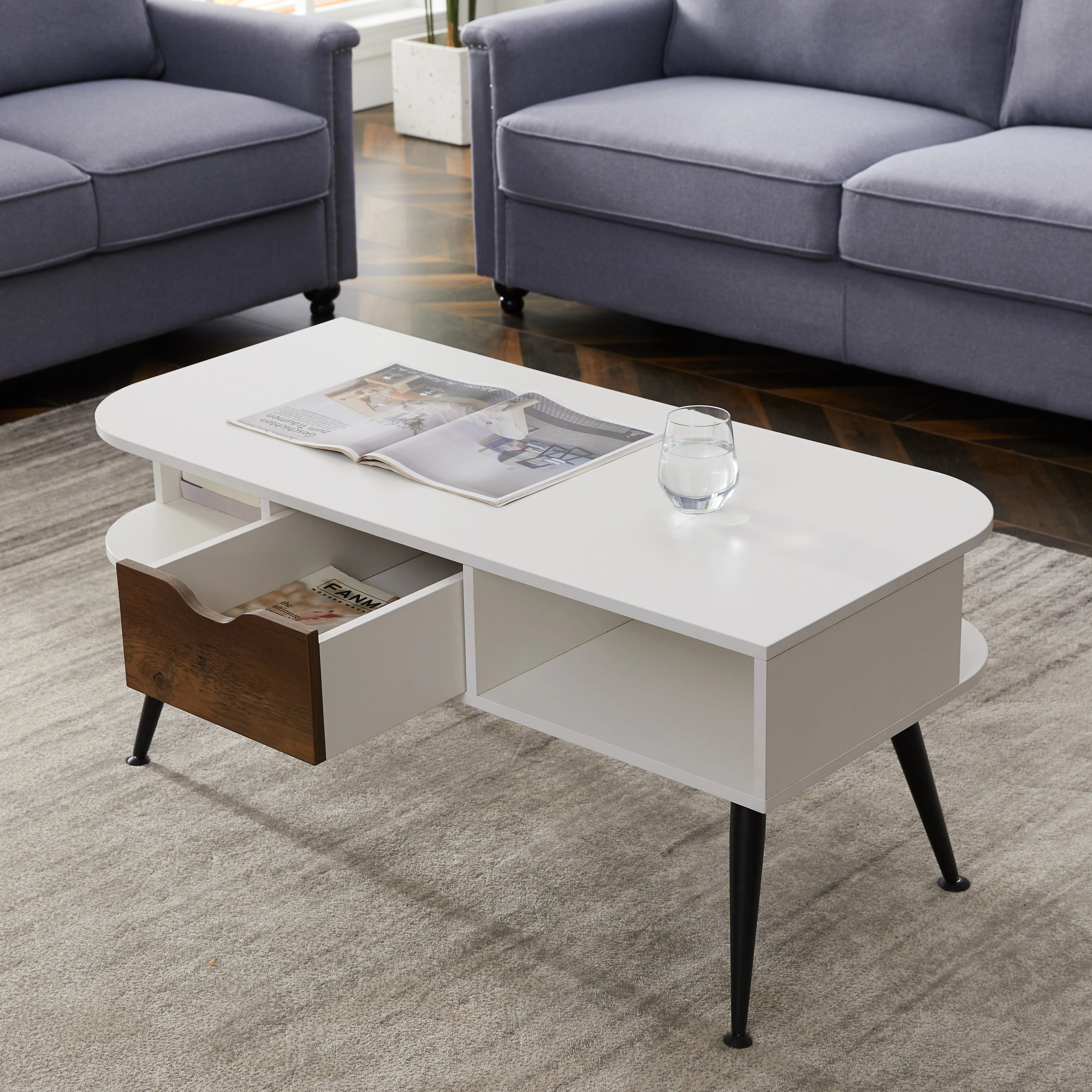 White Coffee Table for Living Room view 2