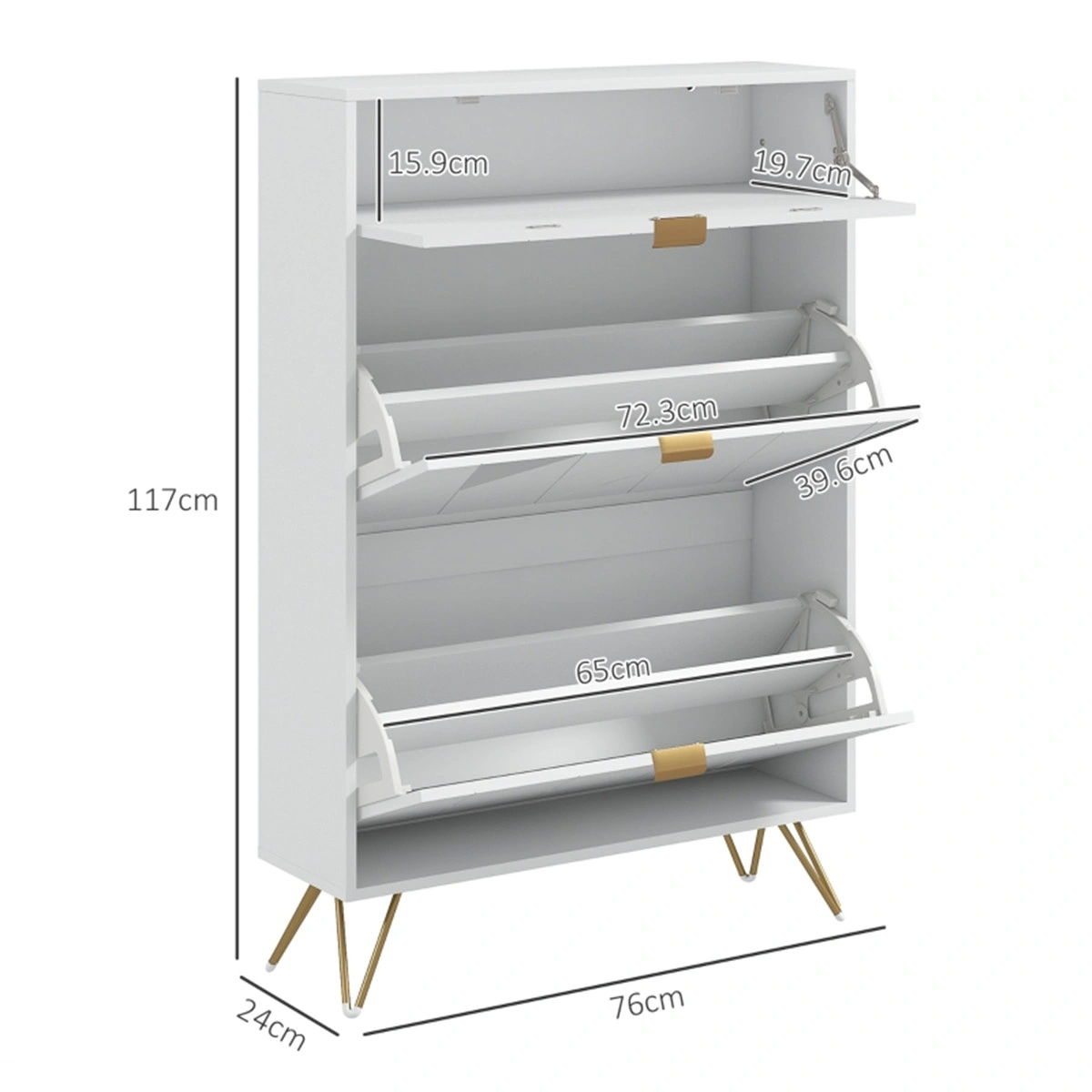 Compact Shoe Storage Cabinet with Doors - Organizer Rack for Entryway, Hallway view 2