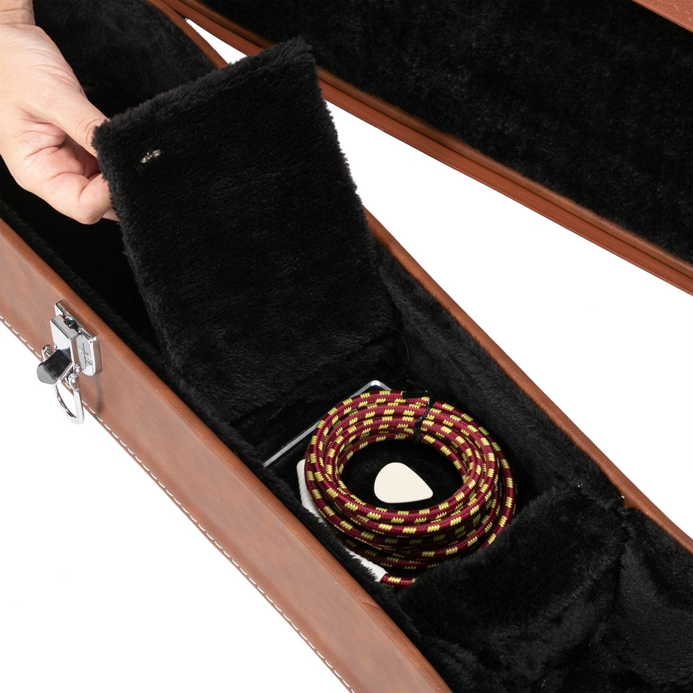 Hard-Shell Electric Guitar Case for GLP Style Electric Guitar Bulge Surface Brown view 14
