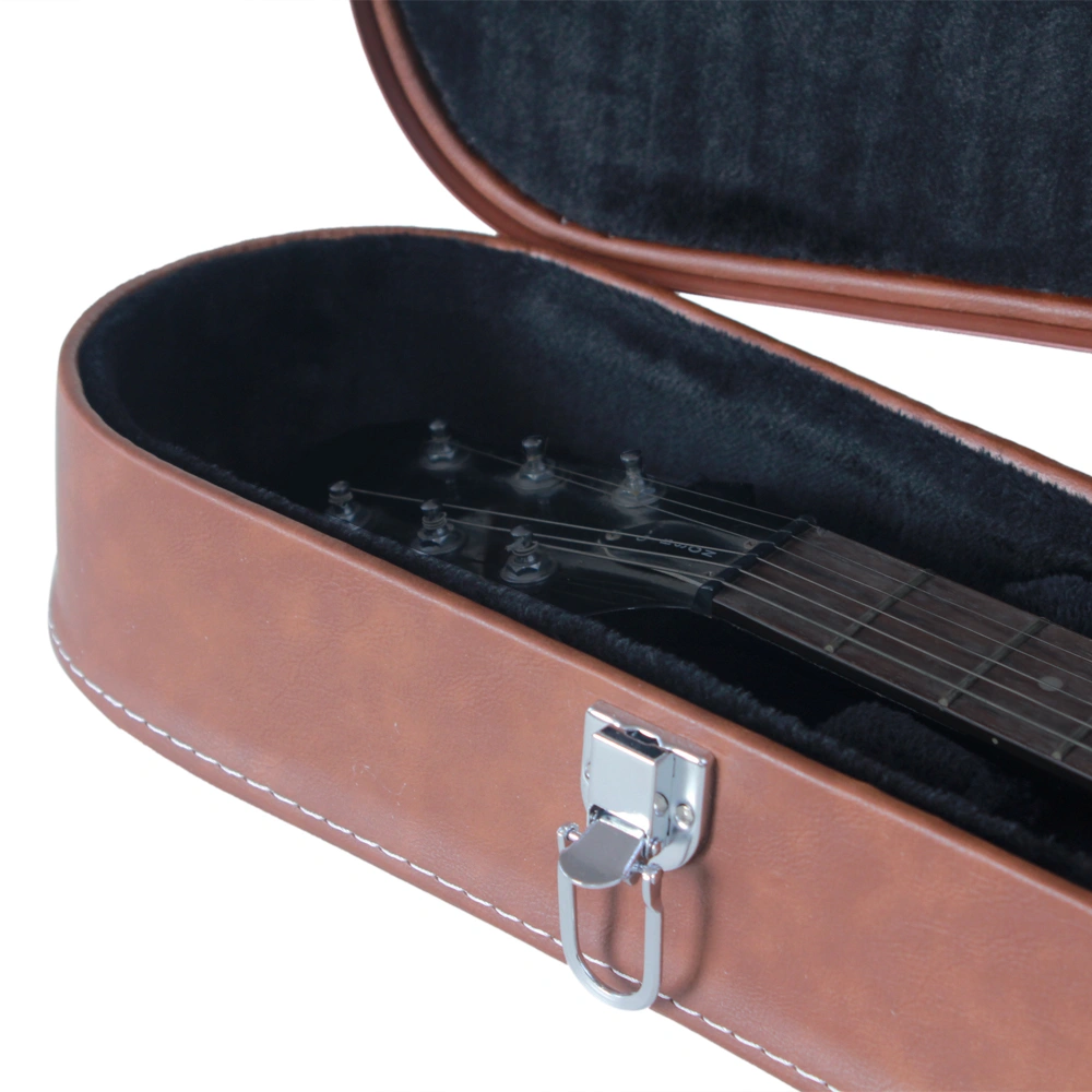 Hard-Shell Electric Guitar Case for GLP Style Electric Guitar Bulge Surface Brown view 2