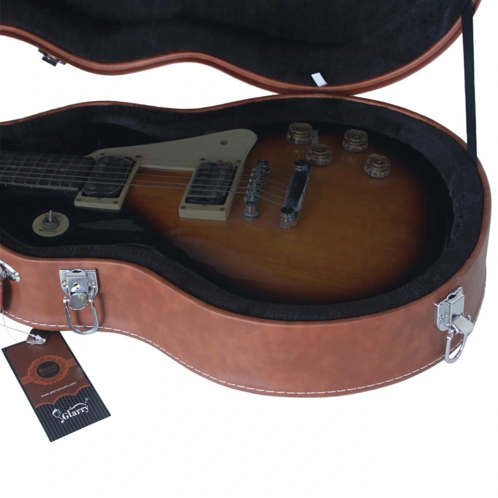 Hard-Shell Electric Guitar Case for GLP Style Electric Guitar Bulge Surface Brown view 3