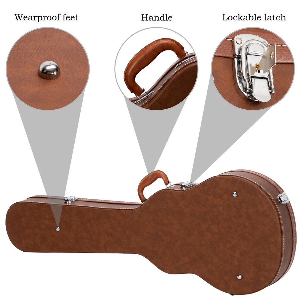 Hard-Shell Electric Guitar Case for GLP Style Electric Guitar Bulge Surface Brown view 7
