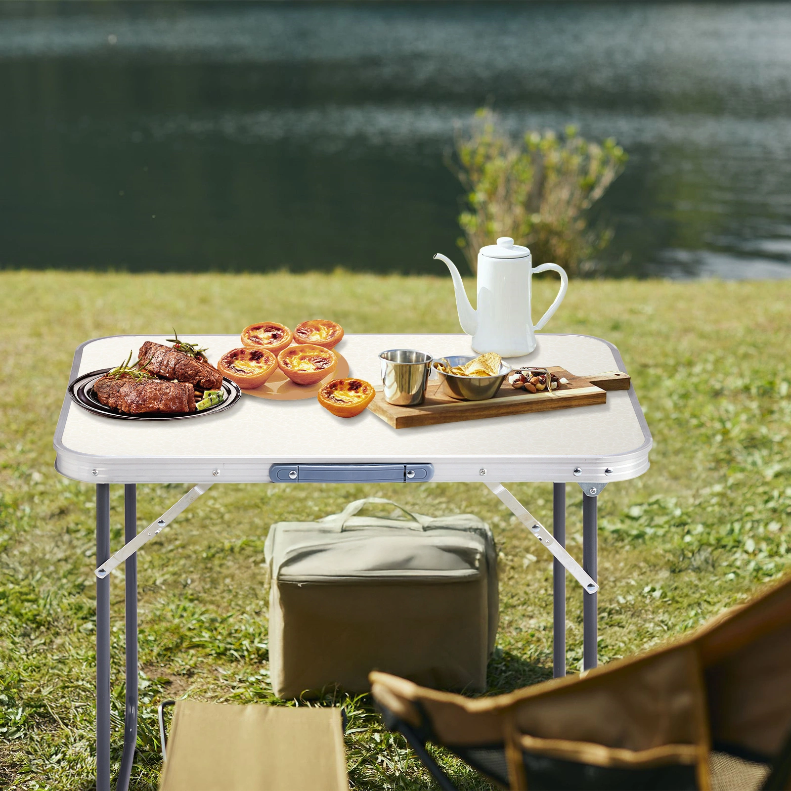 Aluminum Camping Folding Table 70x50x60cm Portable Outdoor Picnic Table with Carry Bag view 2