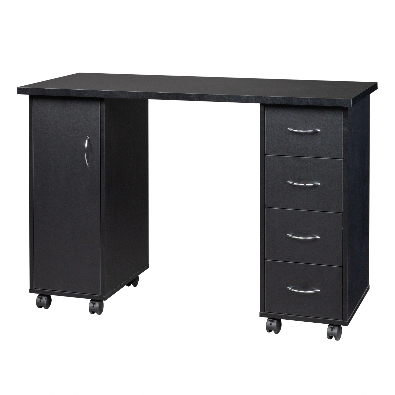 Double Edged Manicure Nail Table with Drawer Black view 27