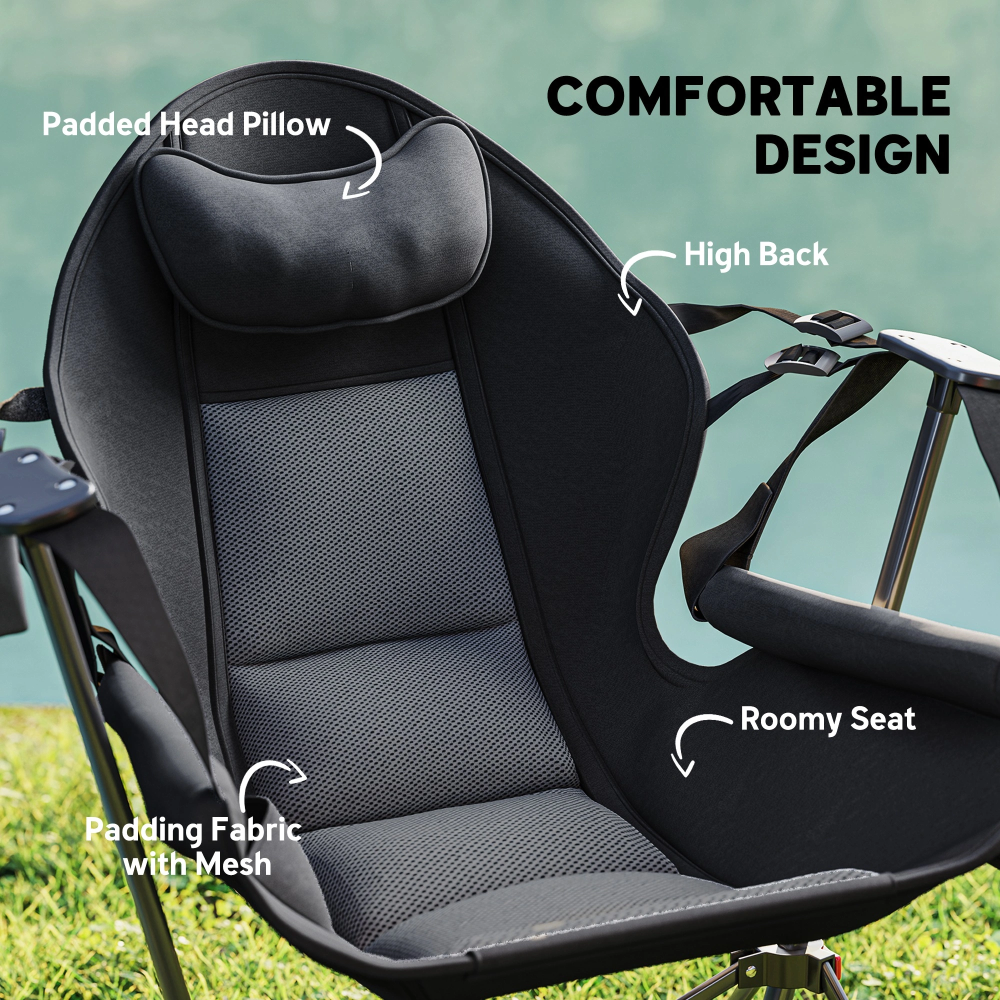 Hammock Camping Chair Portable Folding Lightweight Dual-Function Hammock Seat for Outdoor Backpacking Hiking view 2