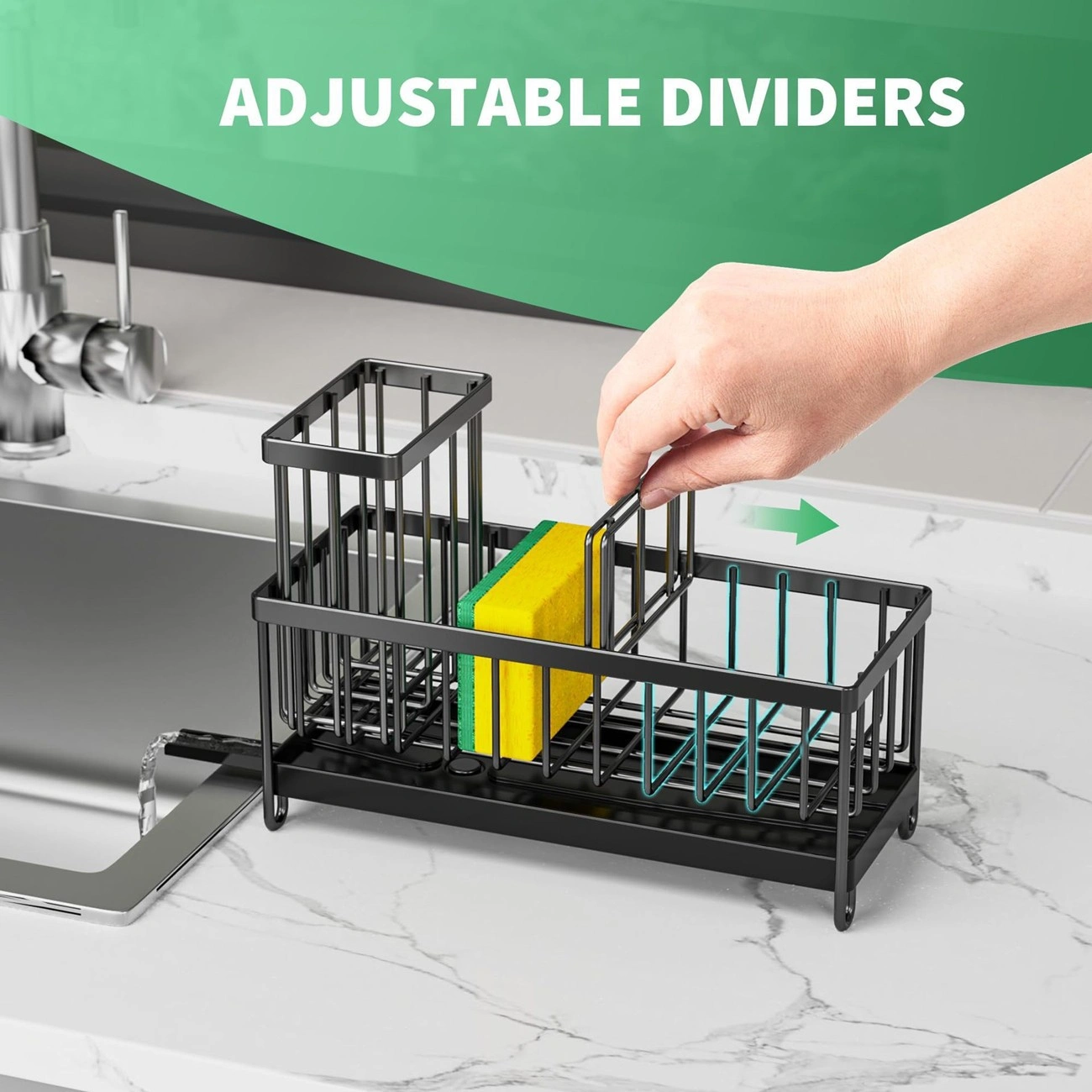 Kitchen Sink Rack Sponge Holder Soap Dish Drain Storage Organizer Brush Holder (US Logistics only For USPS.TK/TMEU only For self-pickup) view 3