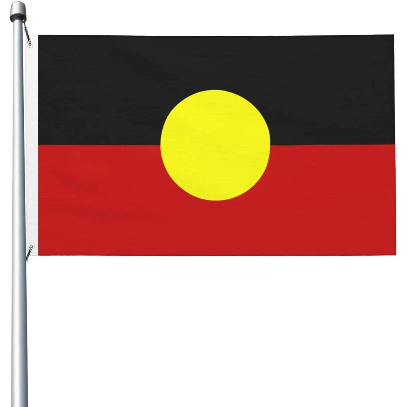 2PCS Australian Aboriginal Flag 60x90cm (2x3FT) with Brass Grommets - Indigenous Outdoor Garden Yard Banner view 2
