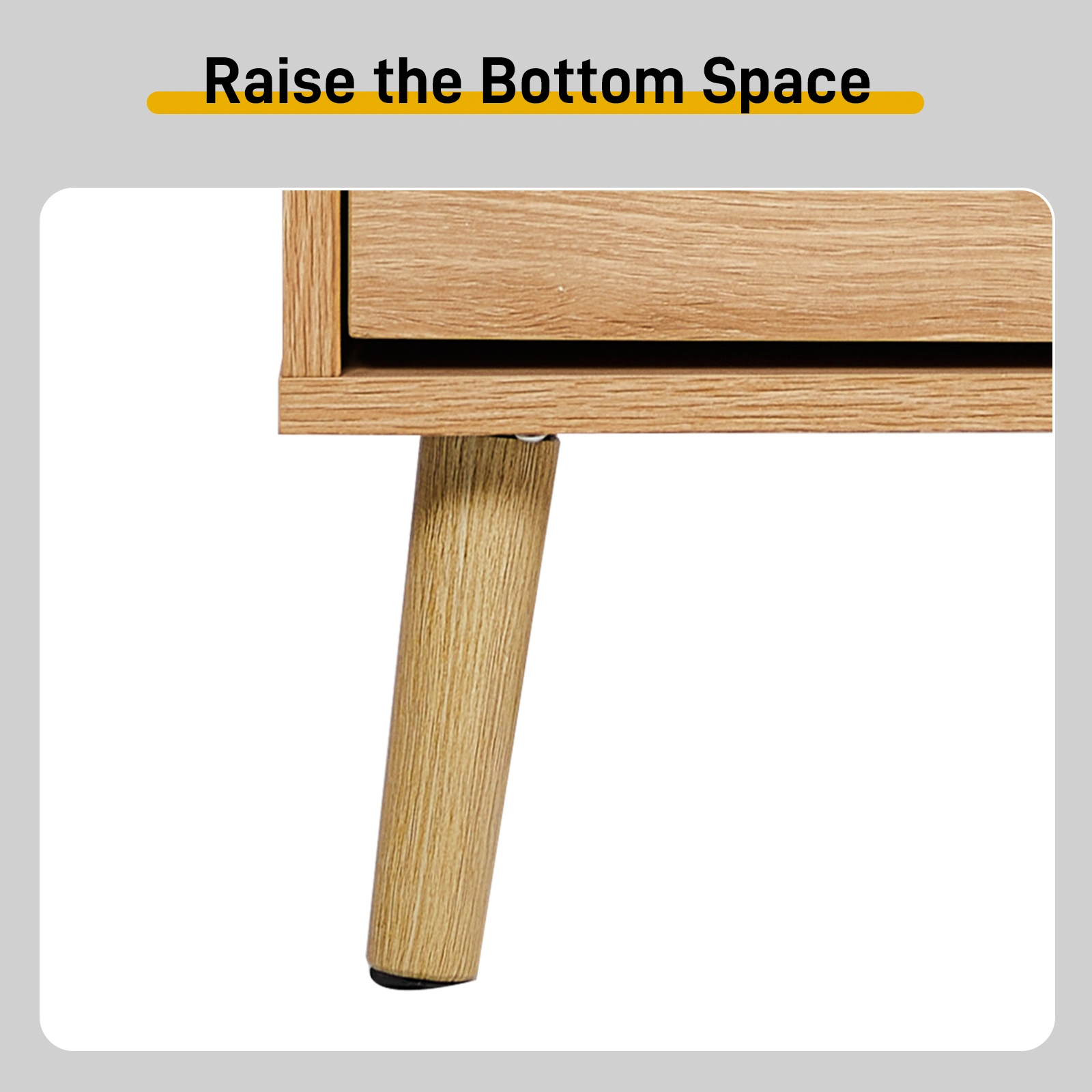 2 rows of 4 dump buckets with high feet arched rattan surface shoe cabinet density board with triamine 105*24*98cm original wood color view 9