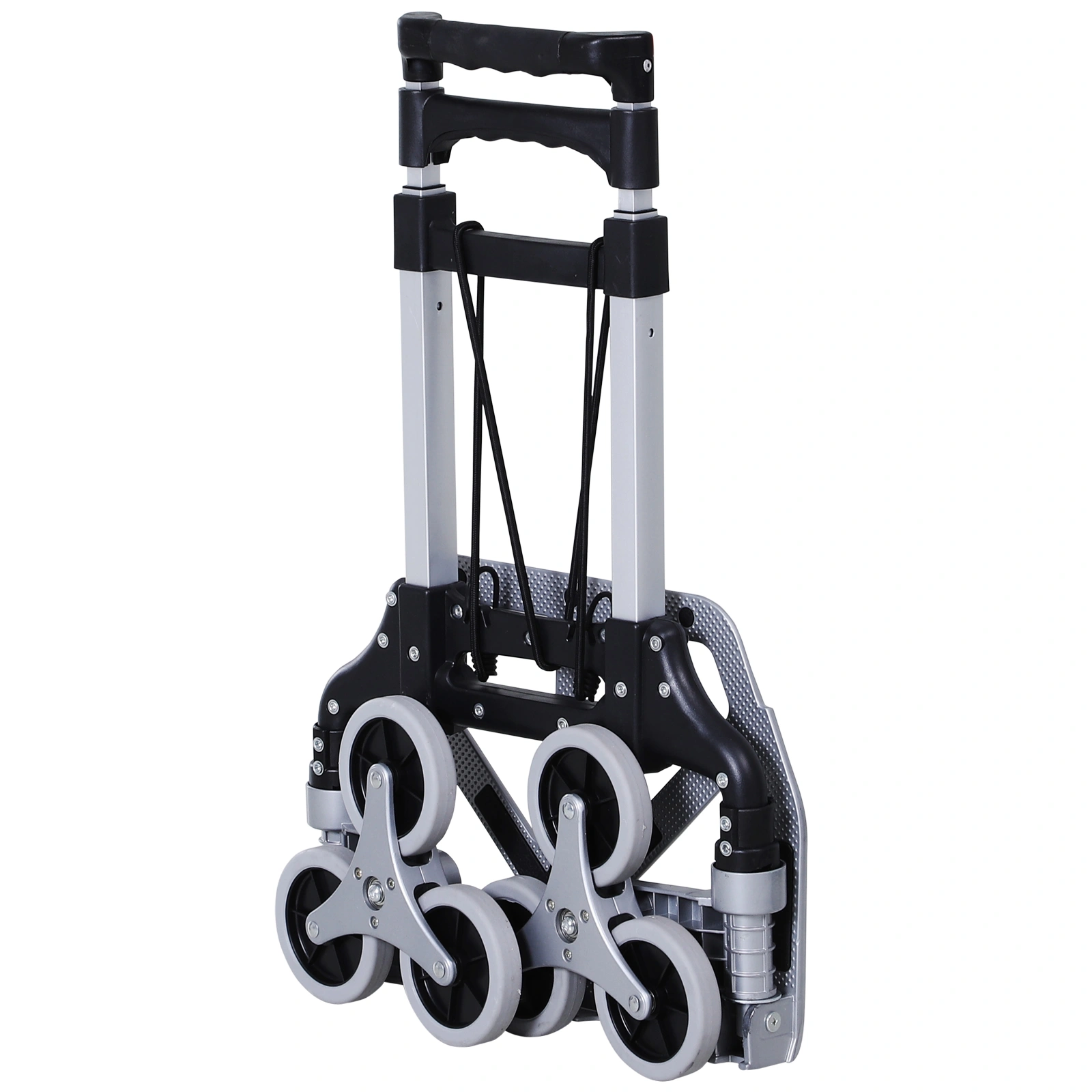 Heavy Duty Folding Hand Truck 200 lbs Capacity Telescopic Collapsible Aluminum Utility Cart Silver view 3