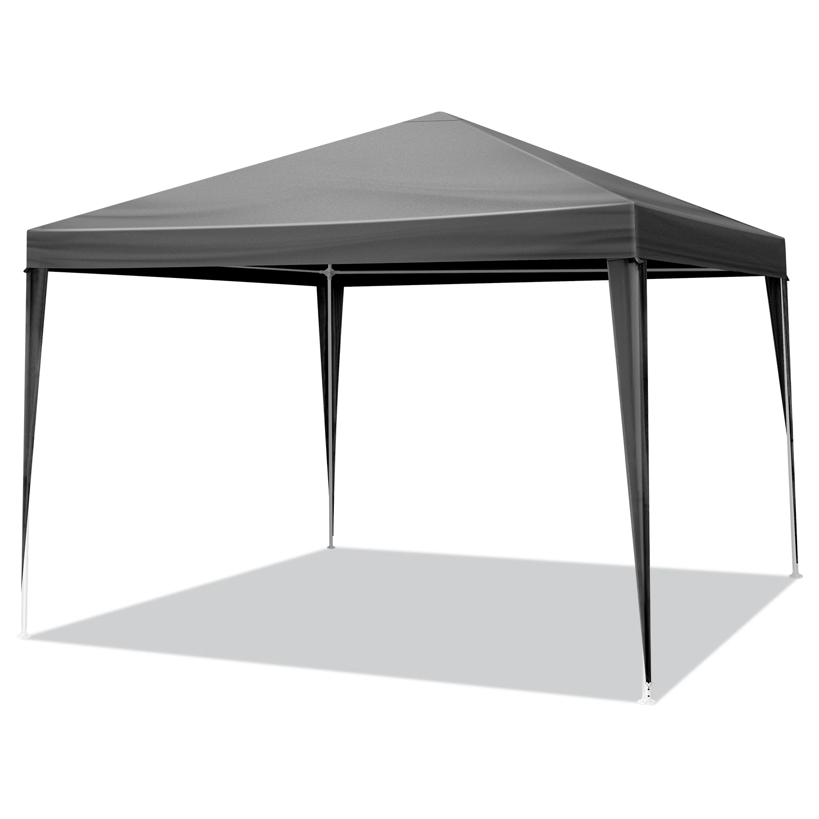10×10ft Black Outdoor Canopy Gazebo with 4 Removable Side Panels, 2 Zipper Doors and 2 Mesh Windows, Heavy Duty PE Cloth, Powder Coated Iron Pipes for Backyard Party Camping view 8