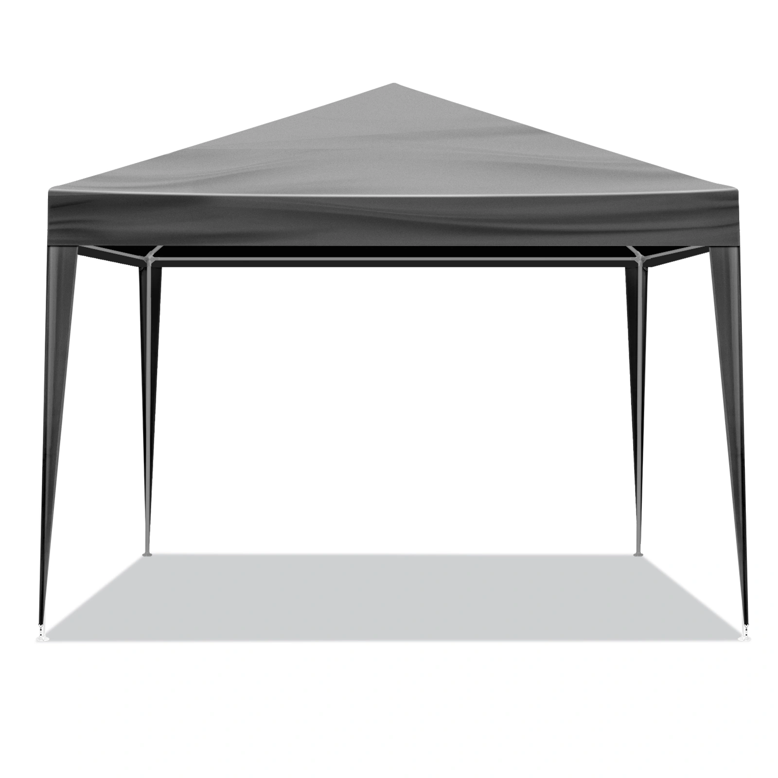10×10ft Black Outdoor Canopy Gazebo with 4 Removable Side Panels, 2 Zipper Doors and 2 Mesh Windows, Heavy Duty PE Cloth, Powder Coated Iron Pipes for Backyard Party Camping view 9