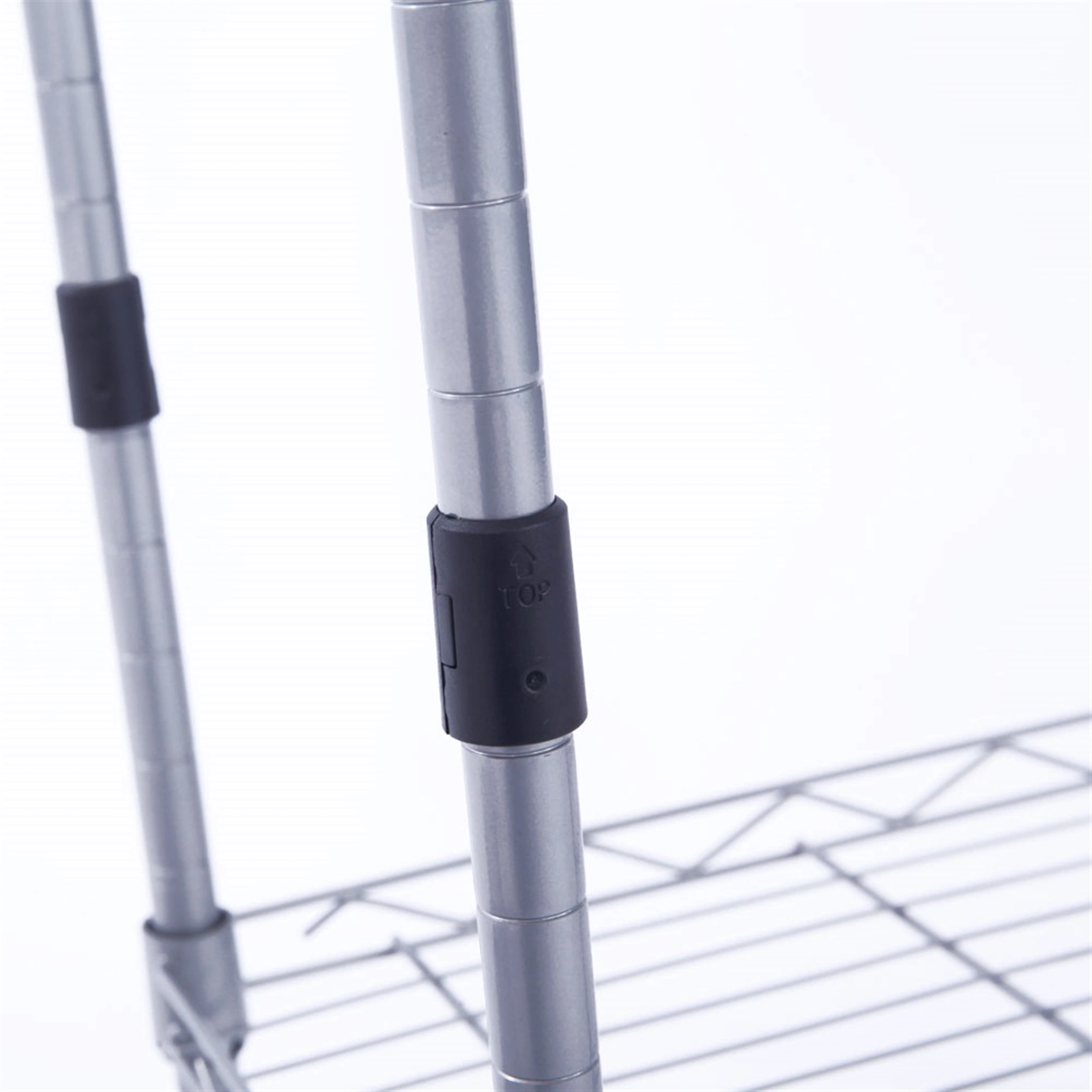 XM-207S Rectangle Carbon Steel Metal Assembly 4-Shelf Storage Rack Silver Gray view 13