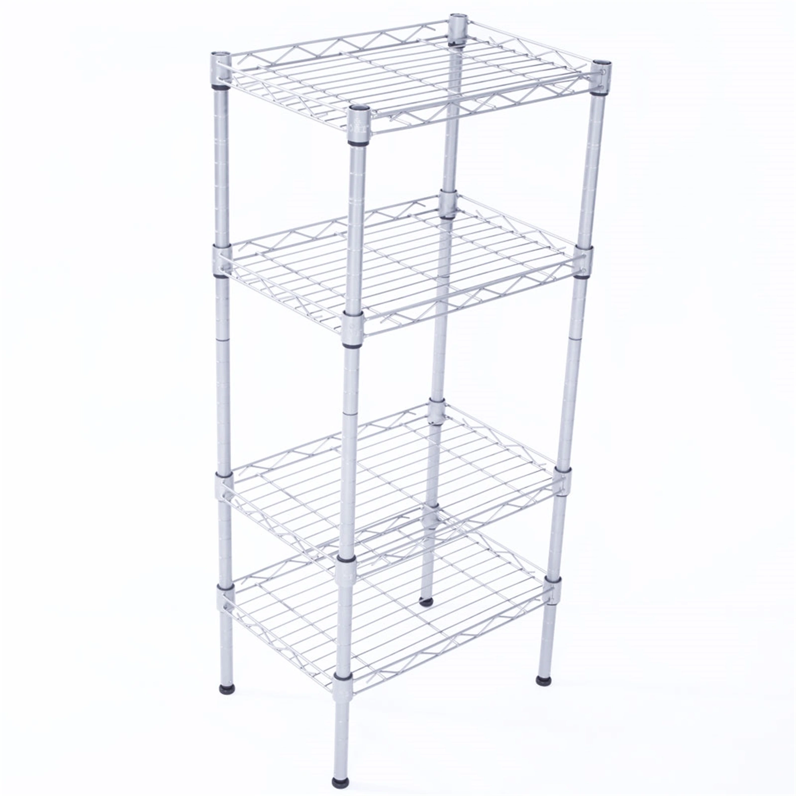 XM-207S Rectangle Carbon Steel Metal Assembly 4-Shelf Storage Rack Silver Gray view 15