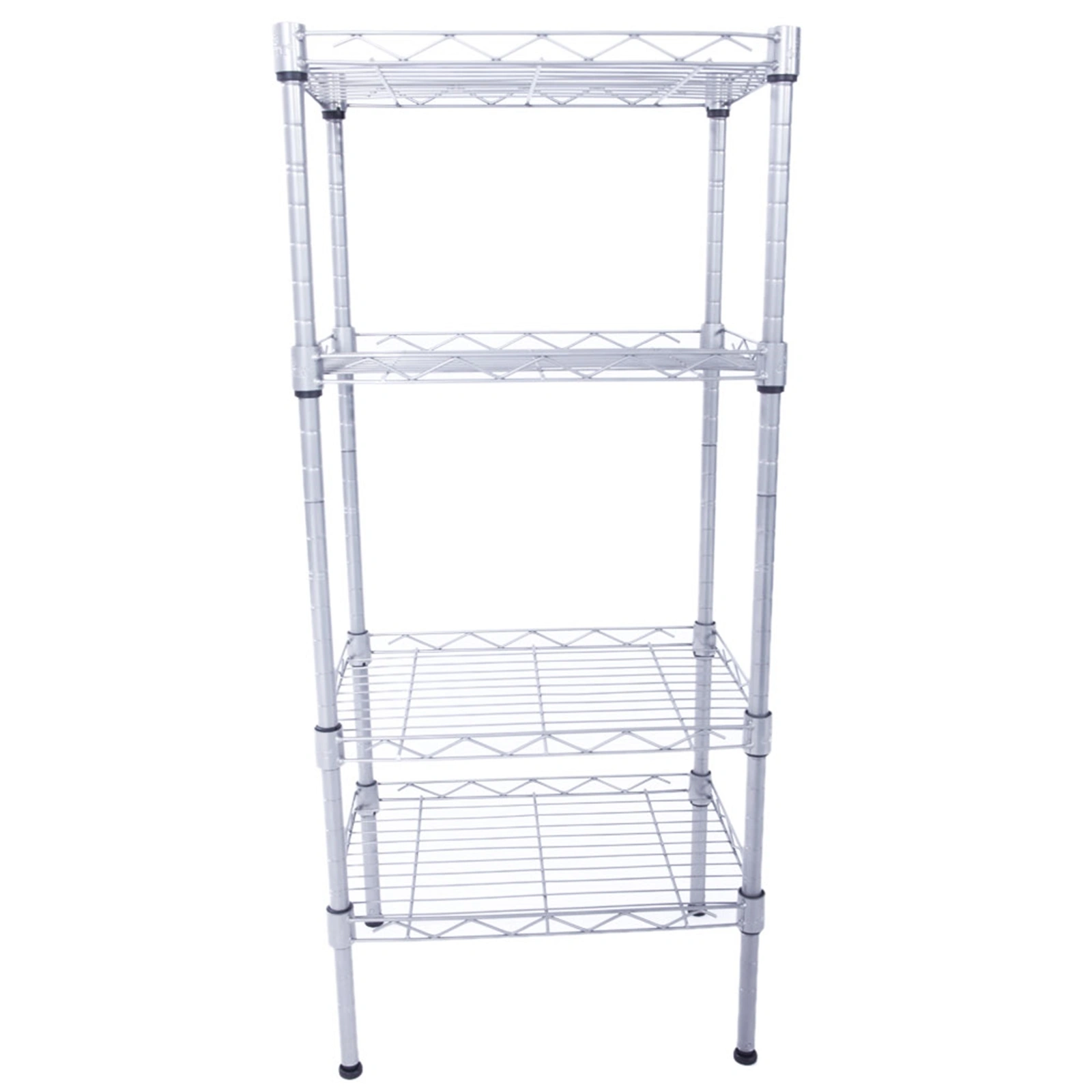 XM-207S Rectangle Carbon Steel Metal Assembly 4-Shelf Storage Rack Silver Gray view 9