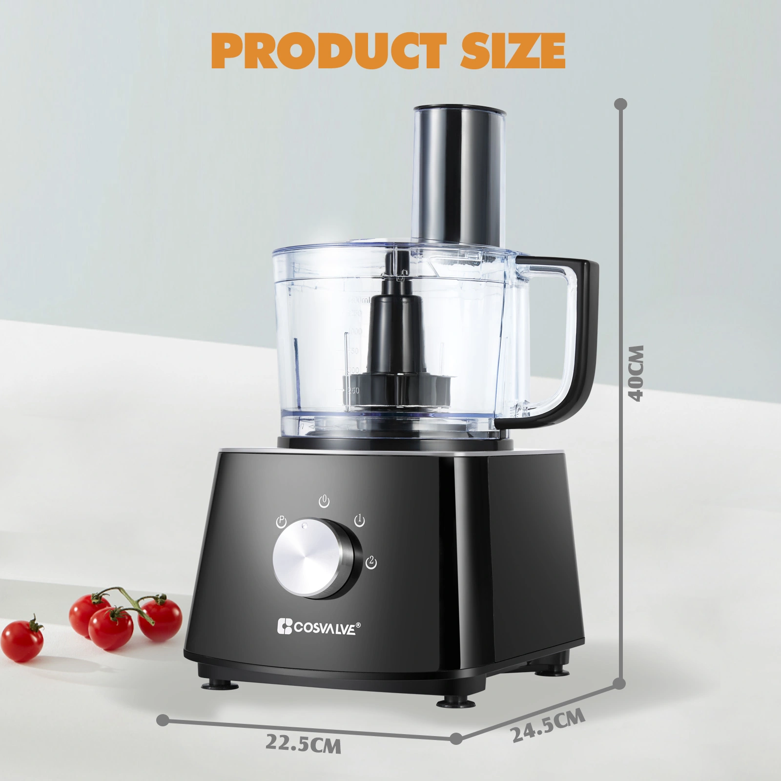 9-in-1 Multifunctional Food Processor & Mixer, Electric Kitchen Blender Chopper for Vegetables Fruits & More view 2