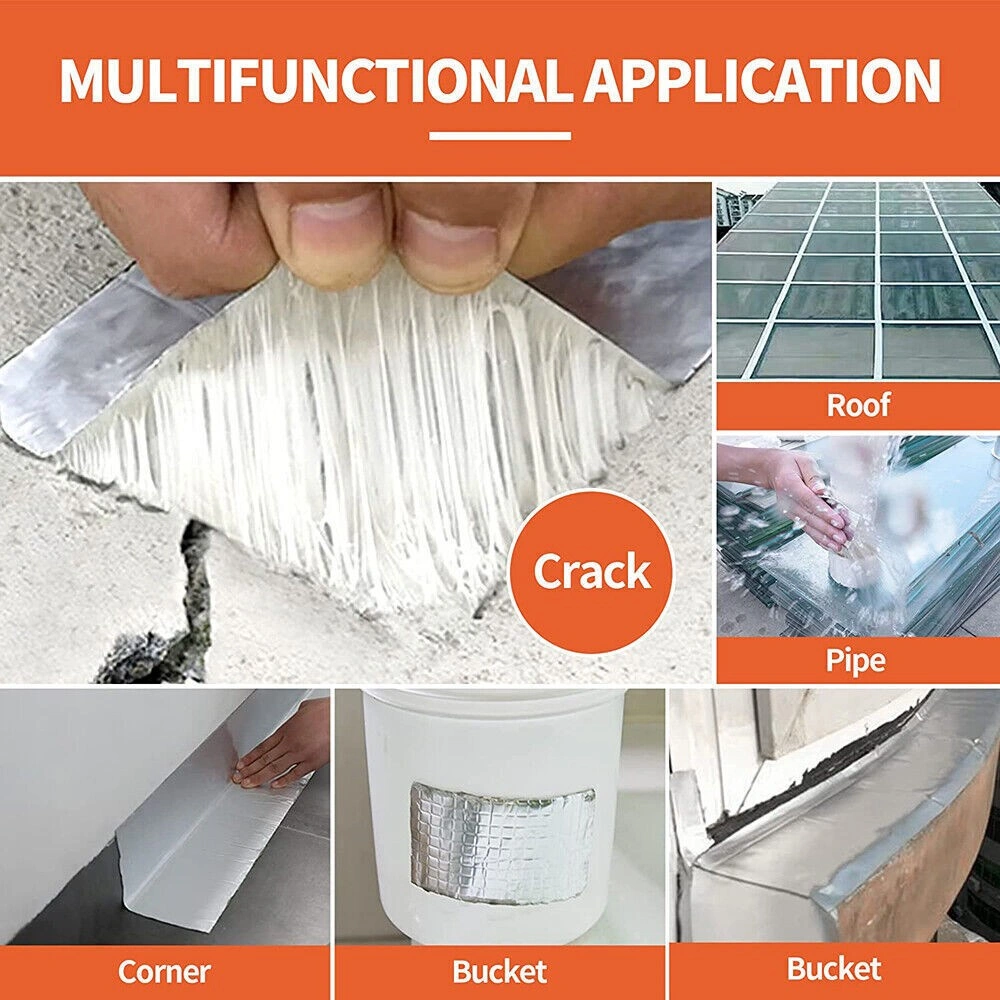 Super Waterproof Butyl Tape, 5m x 10cm x 1mm, Leak Repair Tape for Roof Pipe Adhesive Sealant view 3