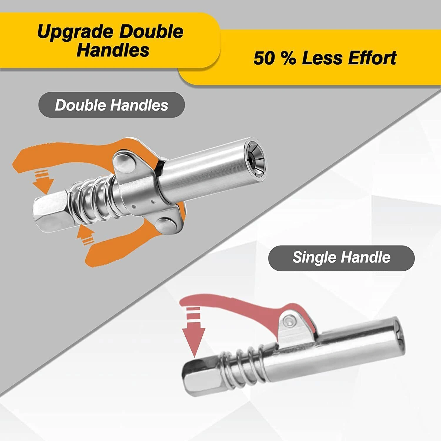 Double Handle Oil Nozzle Lock Plier High Pressure Grease Gun Coupler Adapter Kit Automotive Tool Replacement Accessories view 4